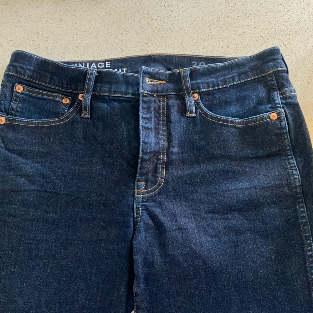 J. Crew 9" mid-rise vintage slim-straight jean in resin rinse Size 30